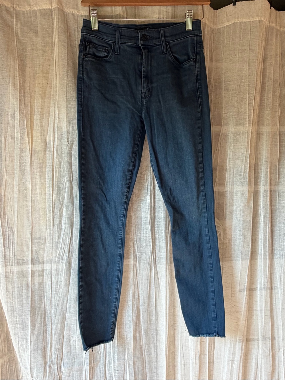 MOTHER Looker Ankle Fray Dark Blue Women’s Skinny Jeans